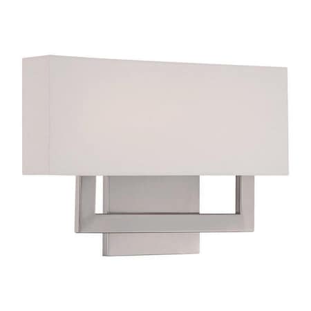 Dweled Manhattan 15in LED Fabric Wall Sconce 2700K in Brushed Nickel WS-131